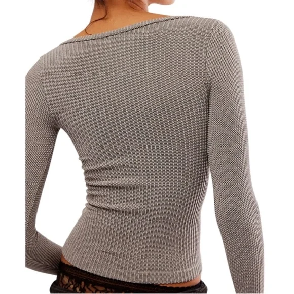 FP Intimately Clean Slate Layering Top in Heather Gray Size M/L - Picture 2 of 8